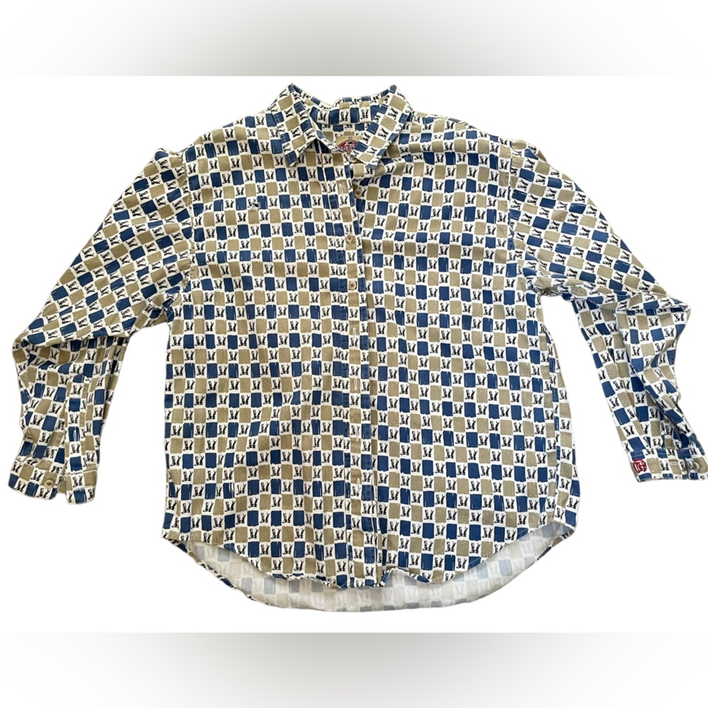 Barn Fly Western Rodeo Ranch Farm Country Cowgirl Boot Checkered Button Up Shirt